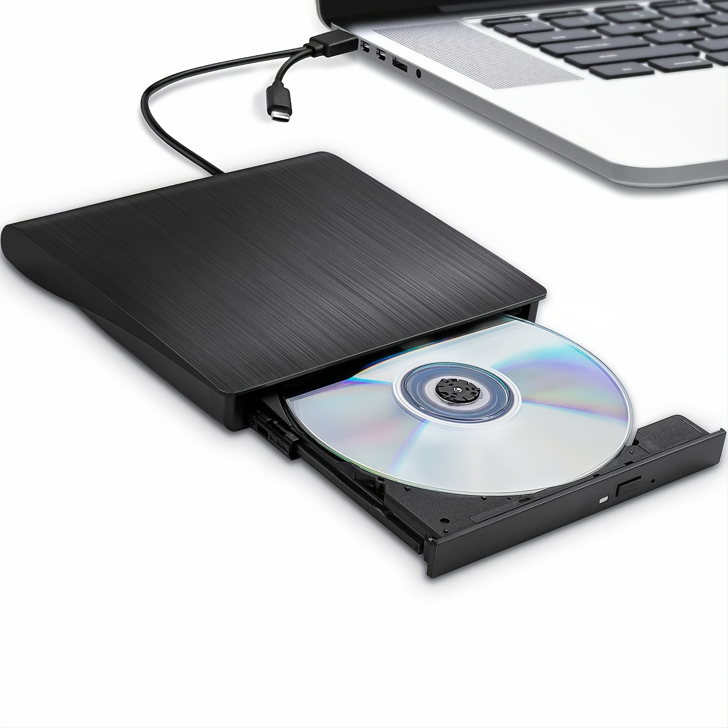外付け DVD ドライブ USB 3.0 Type-C CD バーナー ポータブル CD DVD