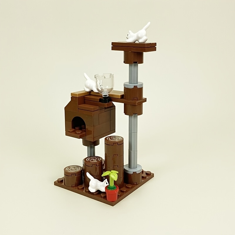 MOC Cattery Building Blocks Toys for Cats House