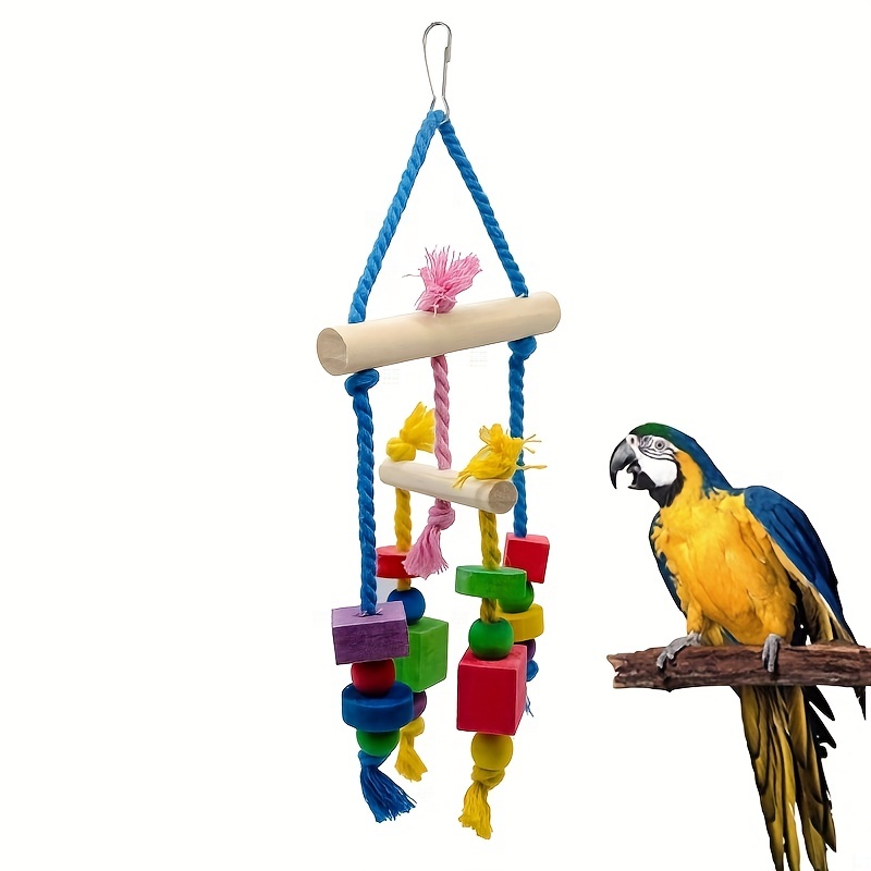 Forzero Bird Parrot Swing Chewing Toys-Hanging Bell Bird Cage Toys Suitable For Small Parakeets, Cockatiels, Conures, Finches,Budgie,Macaws, Parrots
