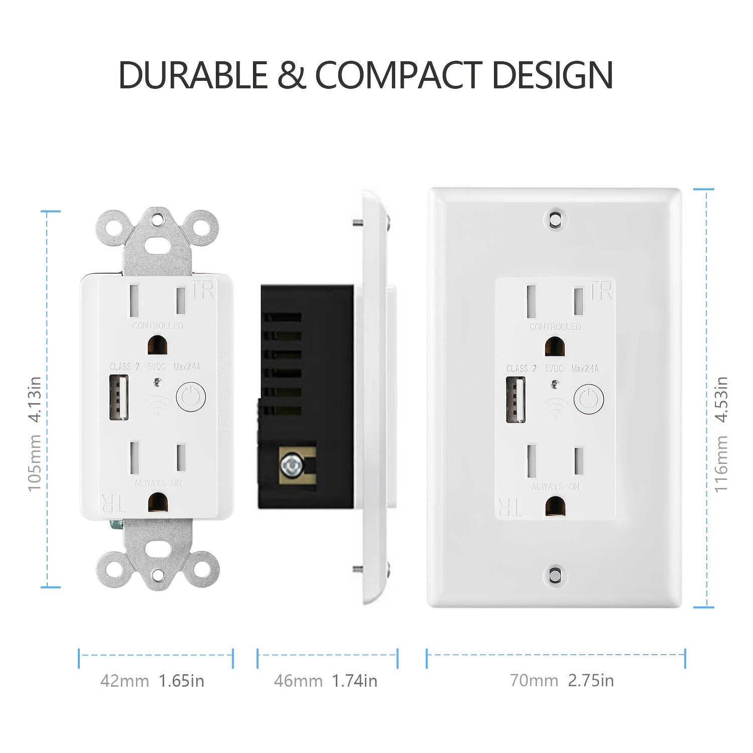 RCA Dual Outlet Smart Plug w/Voice, App Control | Google & Alexa Devices  for Home | Smart Outlet Plug | Alexa Smart Plugs, 15A Wall WiFi Outlet 
