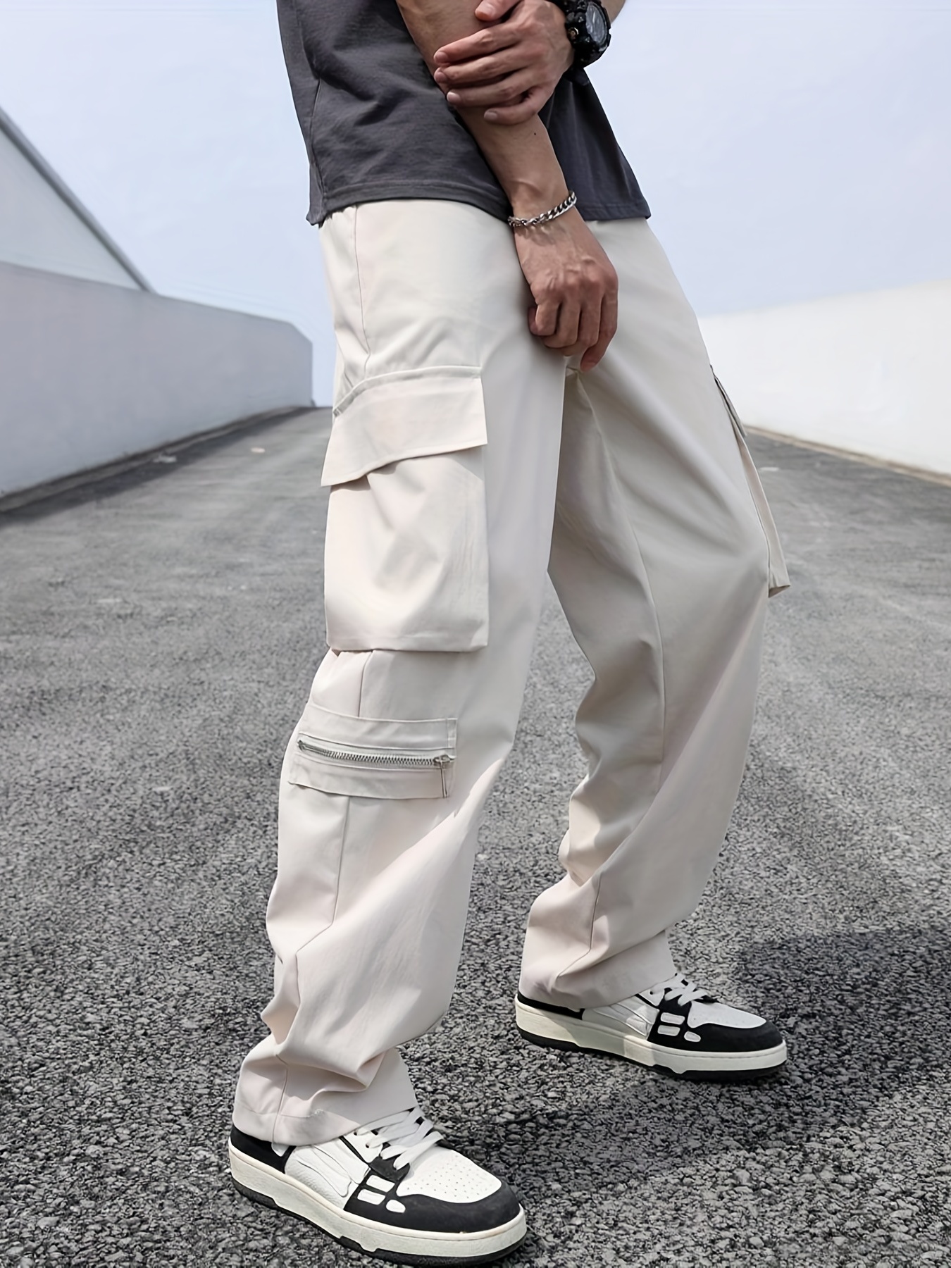 Pantalones de trabajo tipo cargo para hombre, cómodos, casuales, holgados,  estilo cargo, tela Ripstop, con bolsillos