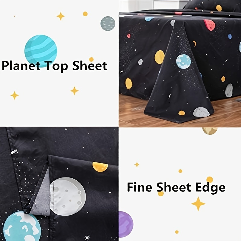 Fitted Sheet Set Outer Space Bed Sheets Starry Sky Galaxy - Temu