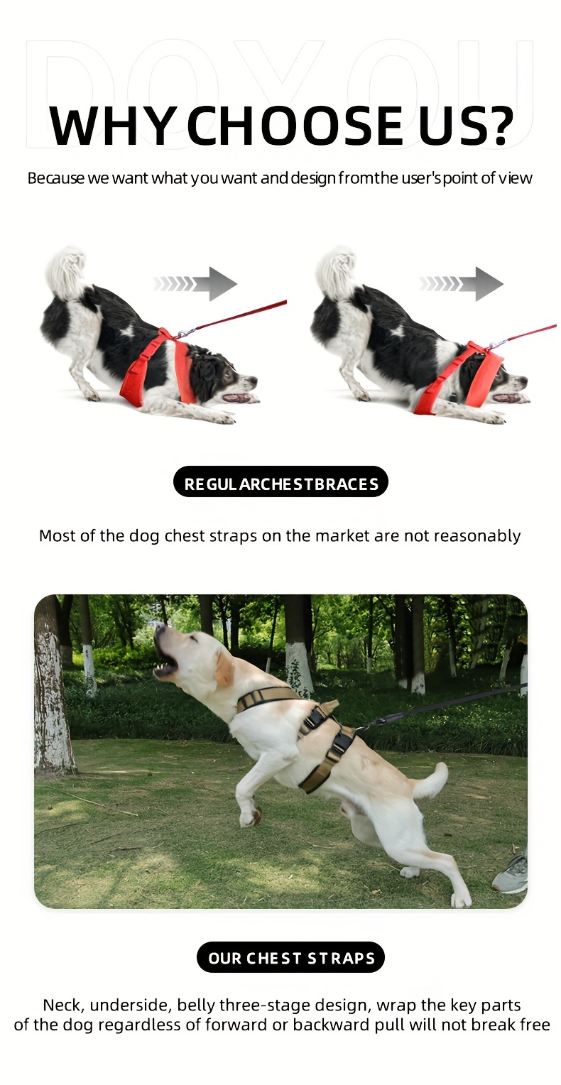 pet towing rope anti breakaway dog chest strap dog harness suitable for large and medium dogs adjustable outdoor walking explosion proof dog vest rope details 4