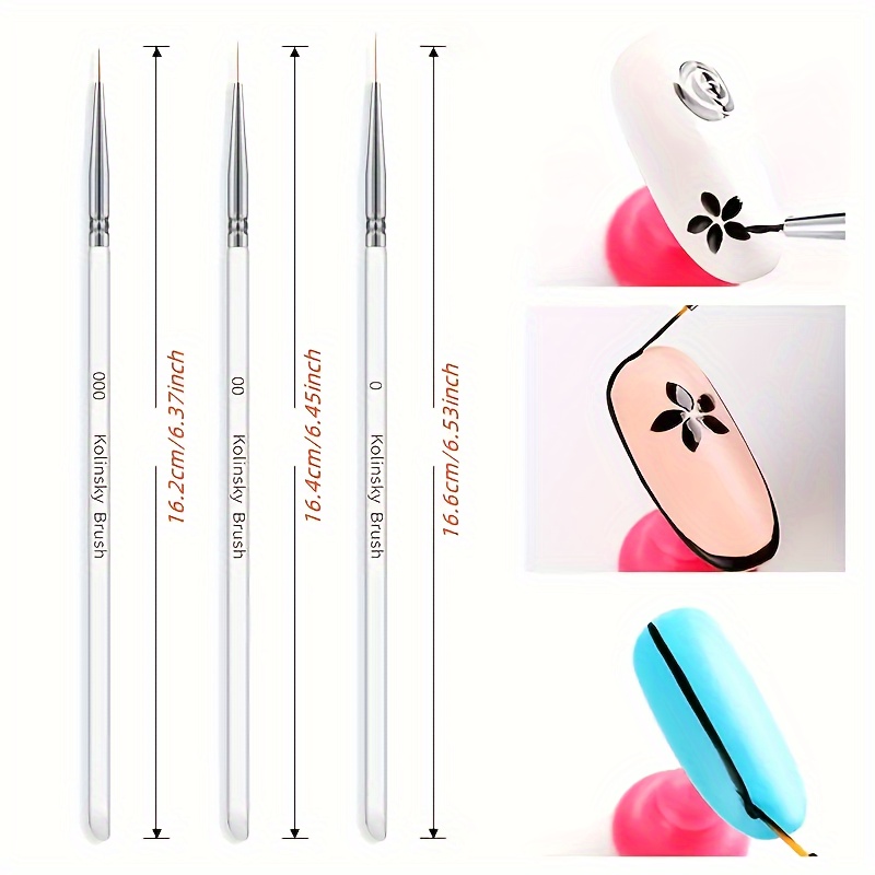 5pcs Nail Art Brush Set With Liners and Striping Brushes, for Thin Fine  Line Drawing, Detail Painting, Striping, Blending, One Stroke 