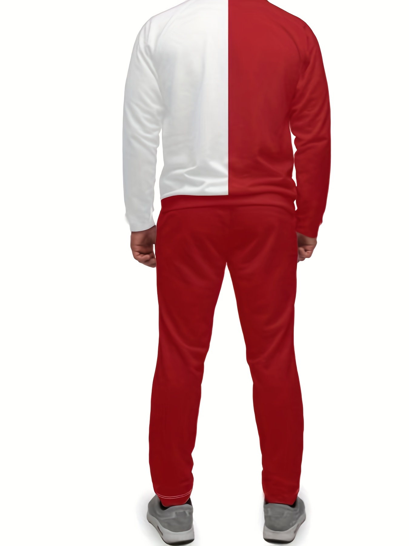 Pantalones Sudadera Hombre Completo Póker Chándal Slim Moda Rojo