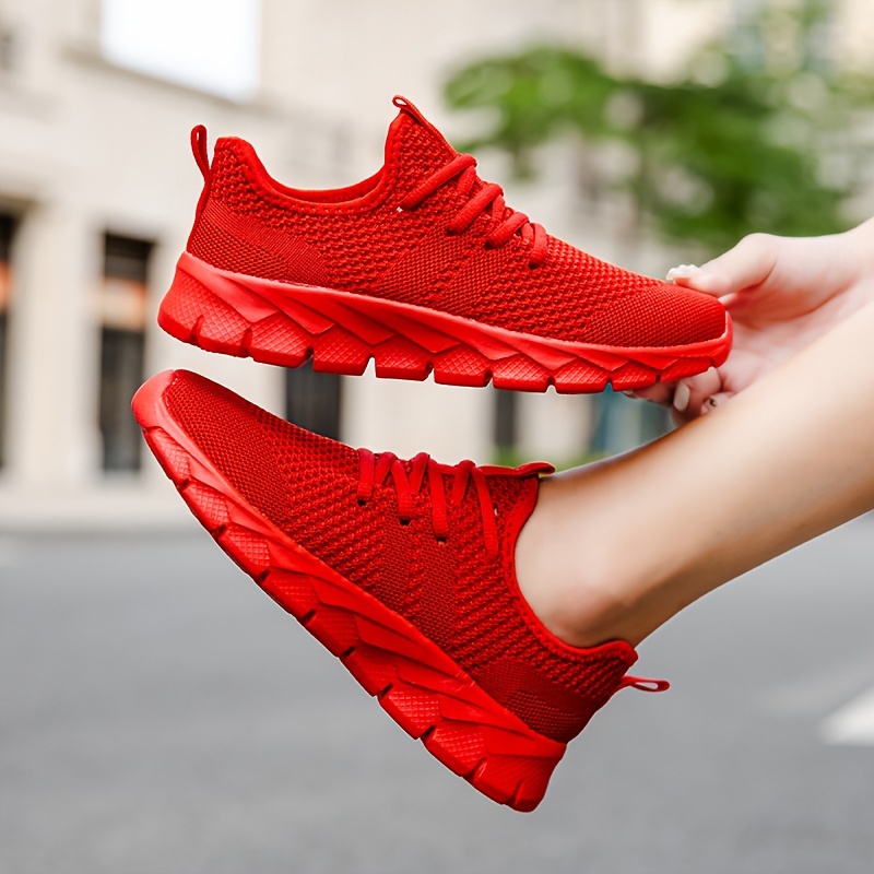 Boy s Solid Woven Knit Running Shoes Comfy Non Slip Lace Temu