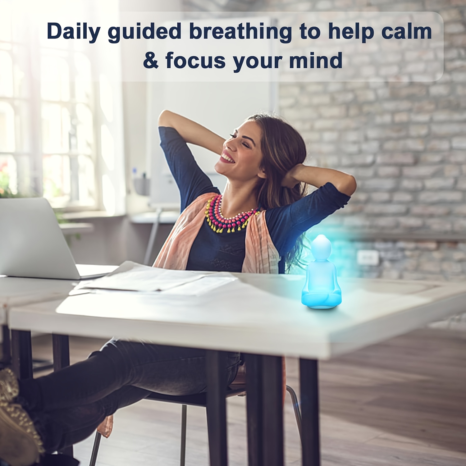 Breathing Buddha Guided Visual Mindfulness Light Meditation Breathing Tool  Silicone Night Light Slow Your Breathing Calm Your