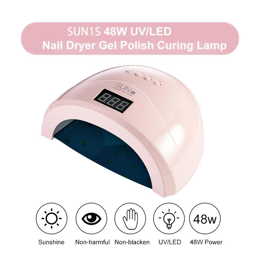 Uv Led Nail Lamp Nail Dryer 48w Gel Nail Polish Uv Led Light With 4 Timers  Professional For Nail Tools Accessories - Beauty & Personal Care - Temu