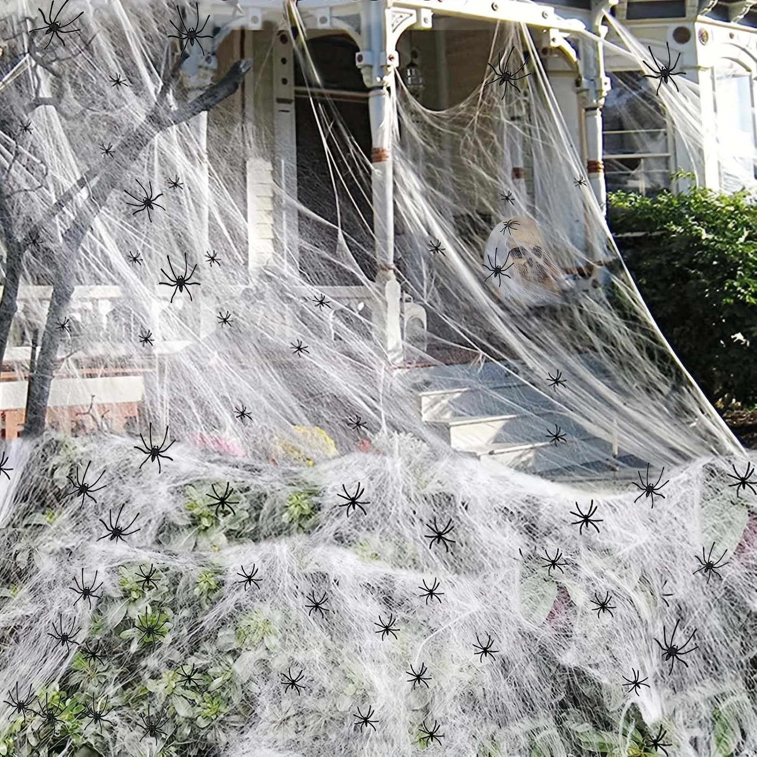 HALLOWEEN SPIDER WEB WEBBING SPIDERS STRETCHY COBWEB COB WEBS SCENE  DECORATION