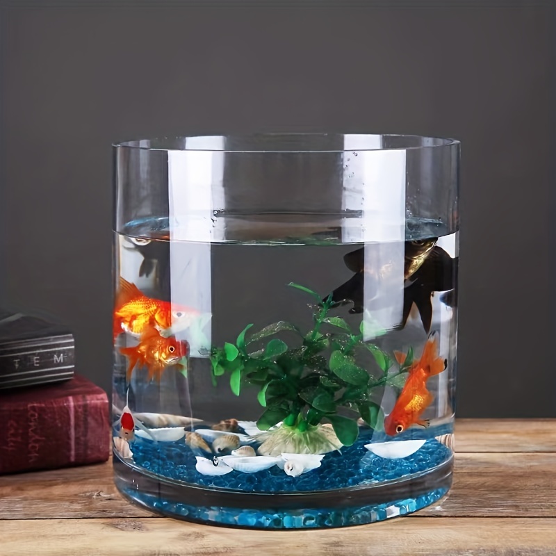 Simple Transparent Glass Thickened Round Fish Tank Home - Temu Canada