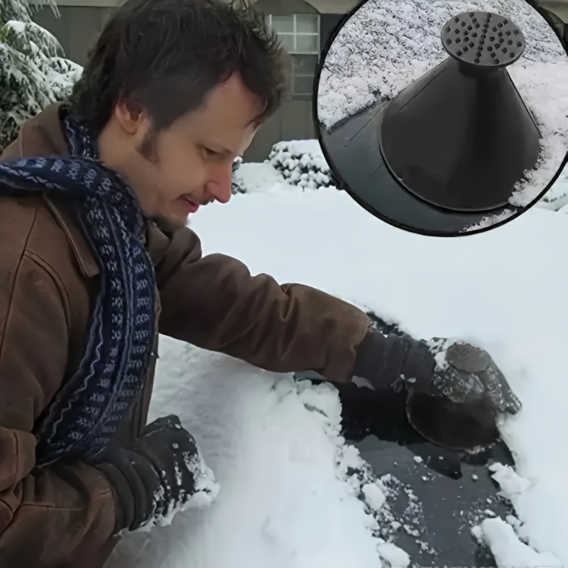 Car Windshield Ice Scraper Funnel Cone Car Snow Remover+warm