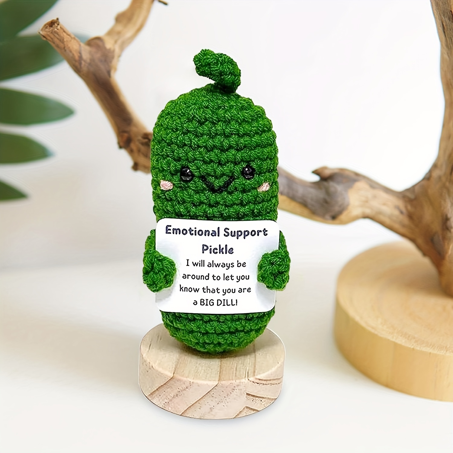 Crochet Pattern + Printable Affirmation Cards, Emotional Support Pickle,  Crochet Pickle Pattern, Positive Pickle, Christmas Crochet Pattern