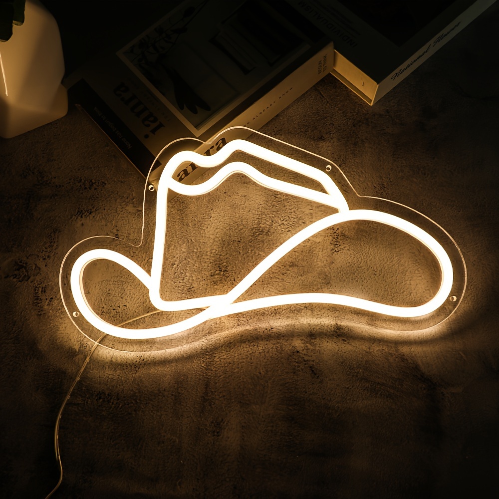 European And American Popular Style Cowboy Hat Creative Led - Temu