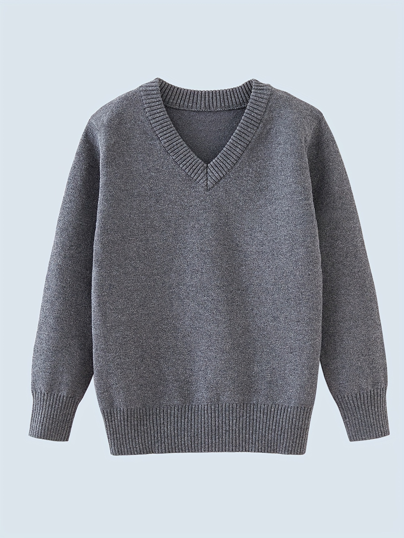 Girls grey v neck cheap sweater