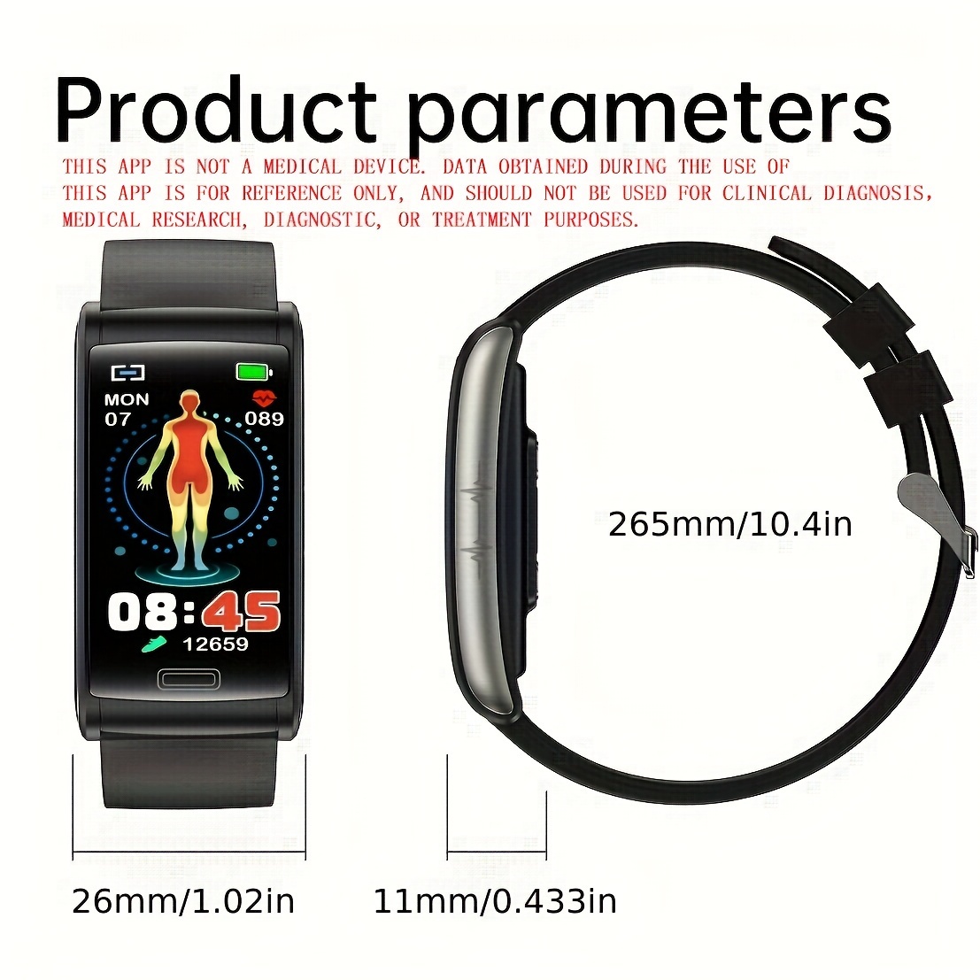 New Blood Glucose Monitor Health Smart Watch Men ECG Women