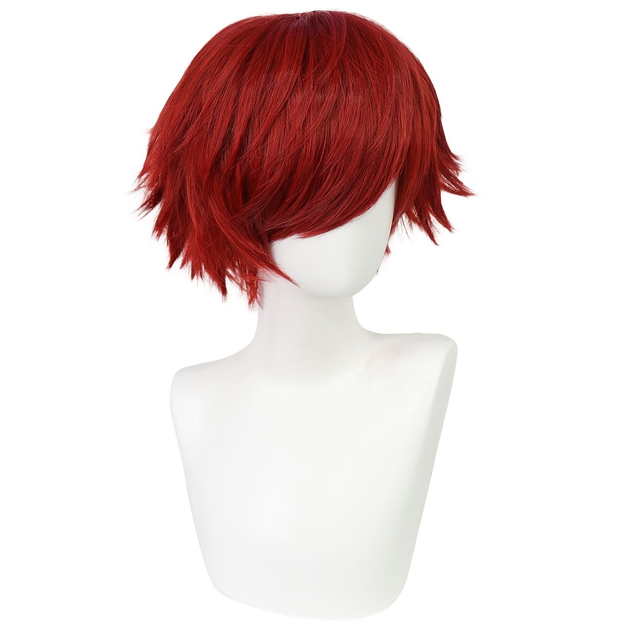 Short Red Straight Wig Anime Cosplay Wig Heat Resistant Synthetic Hair Wigs  For Men Boy Halloween Carnival Party Gift 1pc Wig Cap - Beauty & Personal  Care - Temu