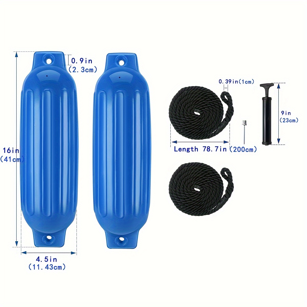 2PCS Boat Fenders Inflatable Boat Bumpers With Rope Air Pump