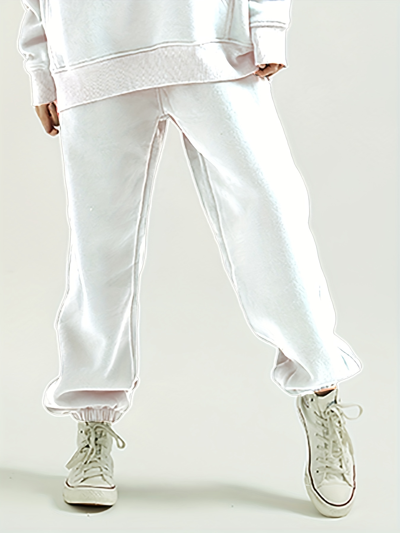 White loose online joggers