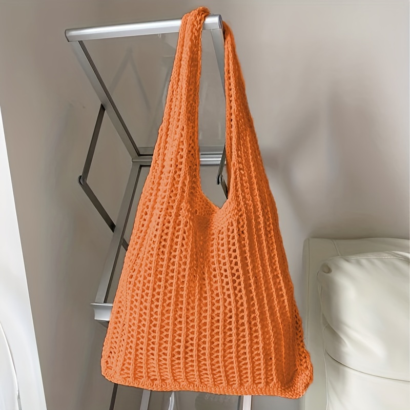 Medium Crochet Bag Hollow Out Double Handle For Vacation