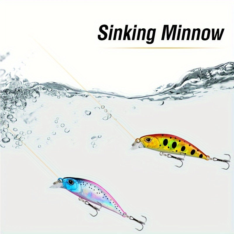 Sinking Minnow Lure 3d Eyes Laser Trolling Fishing Lure - Temu