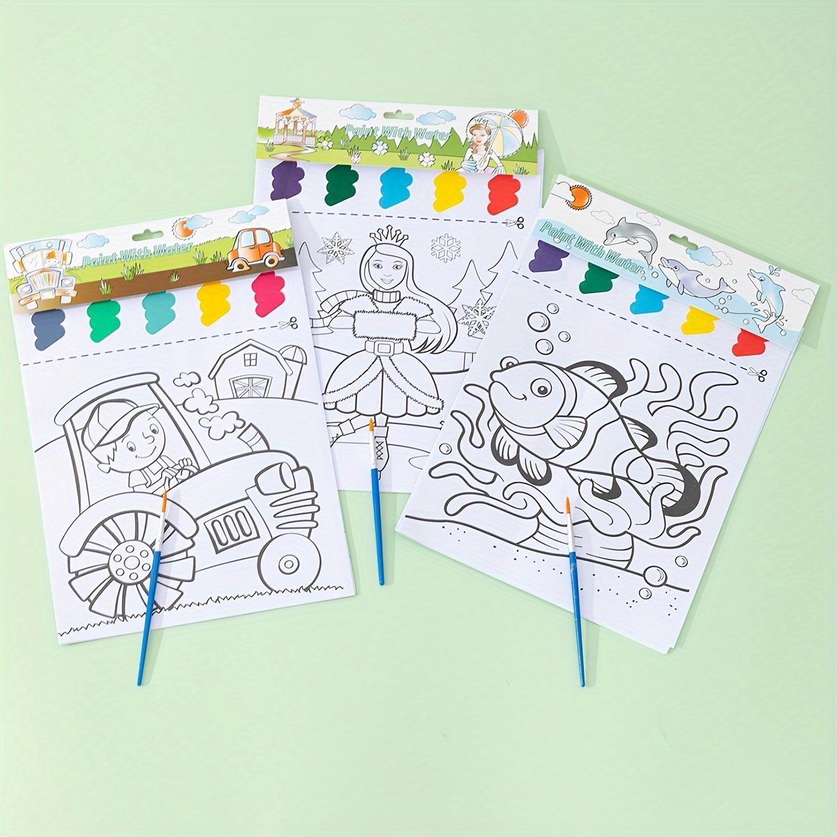  MITCIEN Pocket Watercolor Painting Book, Travel Pocket  Watercolor Kit, Watercolor Paint Bookmark, Pocket Watercolor Book for Kids  : Toys & Games