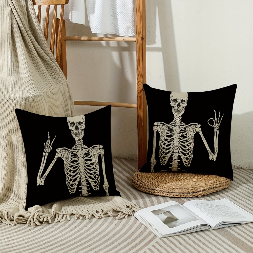 Skeleton Cushion, Gothic Cushion, Gothic Pillows