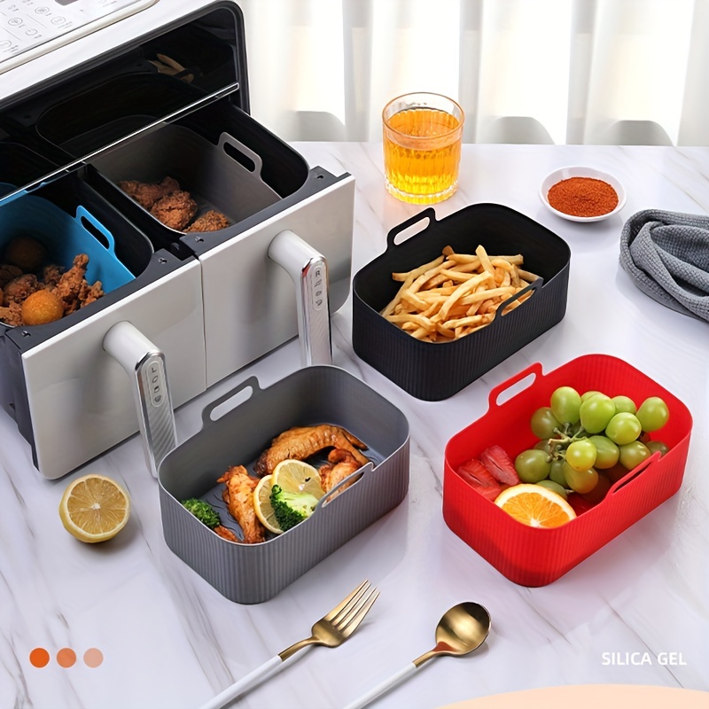Rectangle Silicone Air Fryer Tray Food Grade Safe Square - Temu