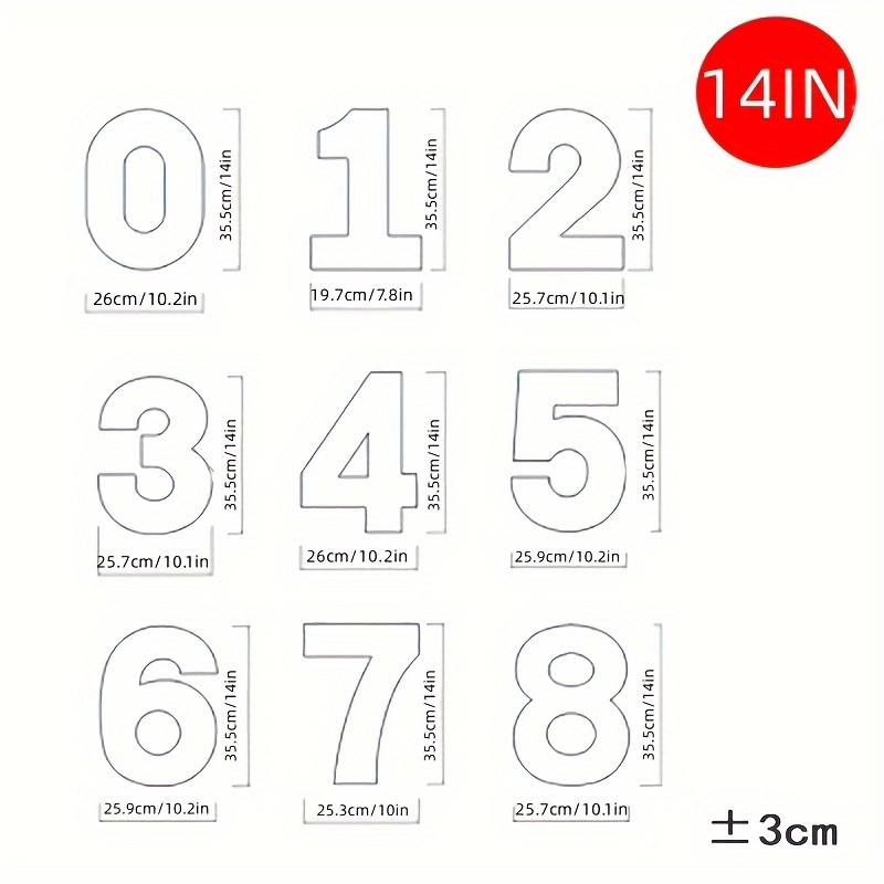9pcs/lot Pet 0-8 Numbers Cake Mold Cake Decorating Tools Confeitaria Maker Birthday Cake Tools Pastry Mold For Baking 4/6/8/10/12/14inch