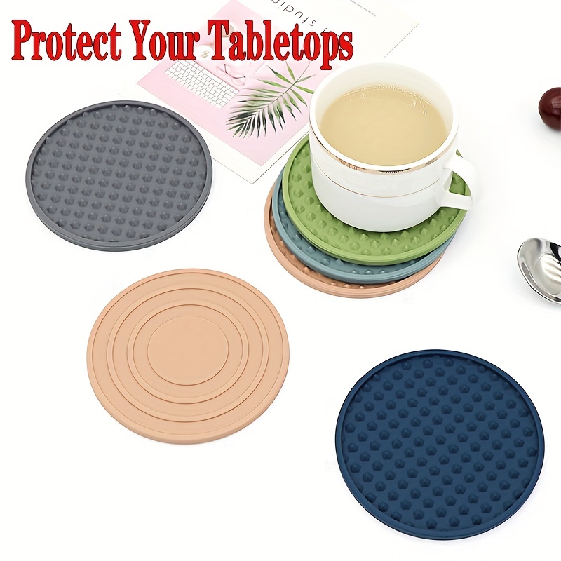 Silicone Coasters Desktop Protection Type Table Wooden Table Temu