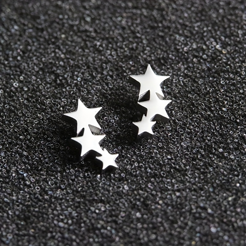Men's Stainless Steel Star Shape Stud Earrings