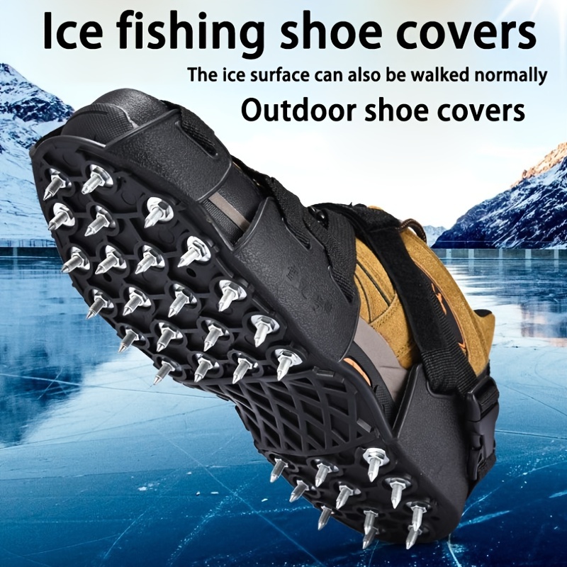 Crampons à glace de pêche pour chaussures et bottes, crampons de traction  pour neige et glace pour hommes, femmes, enfants, marche d'hiver sur glace  et neige 