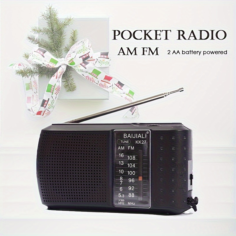 AM FM Radio de bolsillo portátil Reproductor de música Soporte Micro SD/TF  ranura USB para tarjeta (azul)