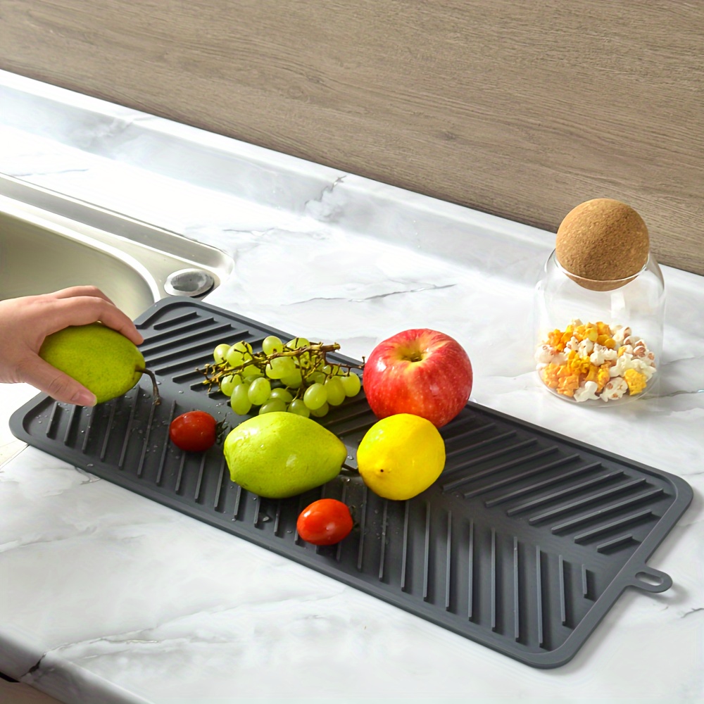 Cook's Essentials Silicone Countertop Mat and Drain Mat 