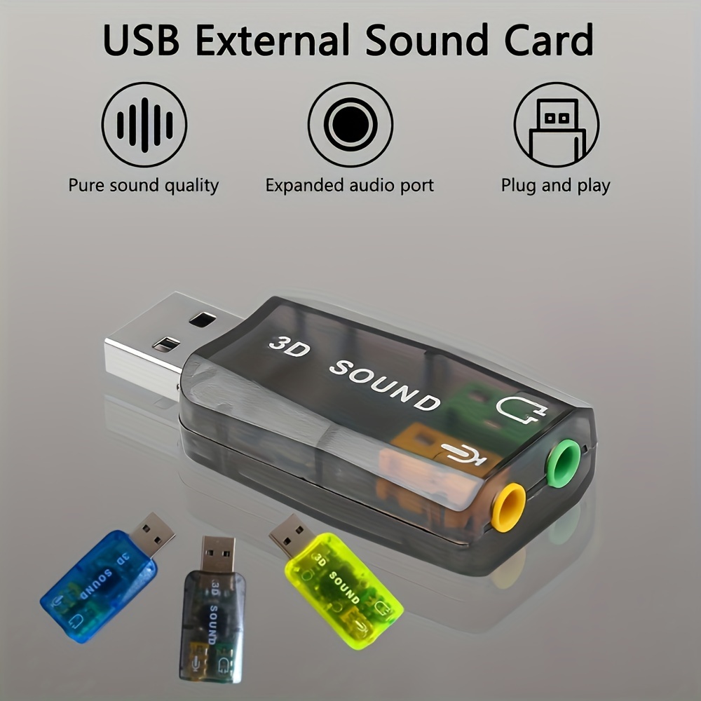 Adaptador Tarjeta Sonido Externa Usb A 3.5mm Auricular Mic