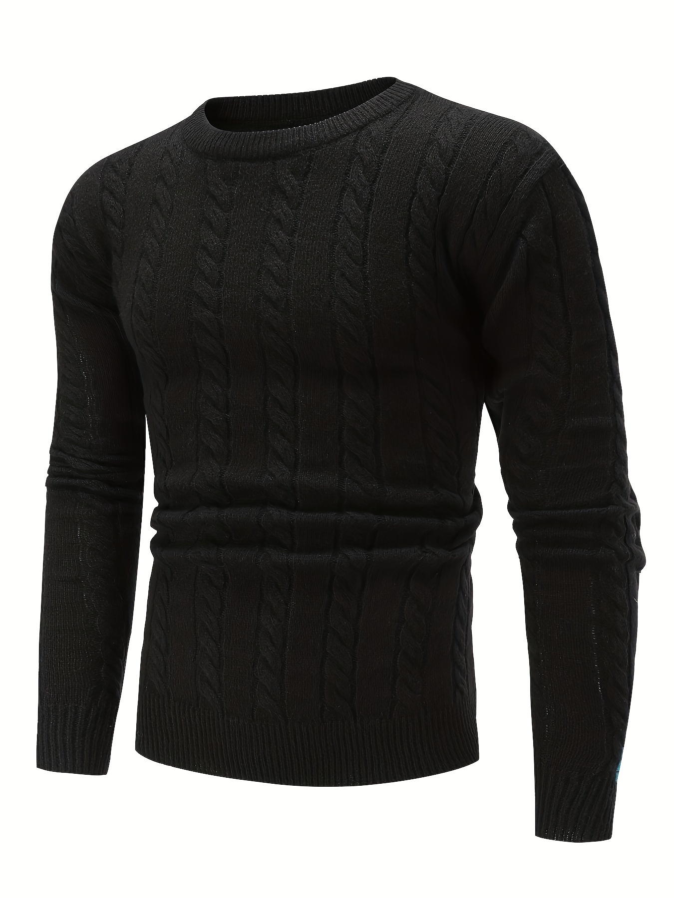 Plus Size Men's Casual Style Long sleeved Crew Neck Sweater - Temu