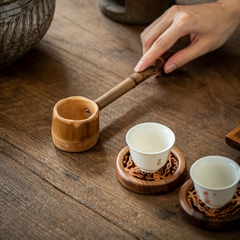 Chinese Traditonal Style Long Handle Bamboo Spoon For Tea Wine