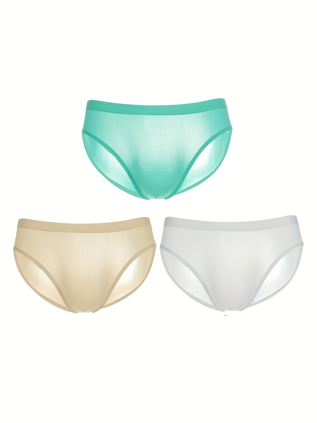 Bellella Women Comfy Underwear Plain Ice Silk Panties Sleep Underpants Nude  Color S