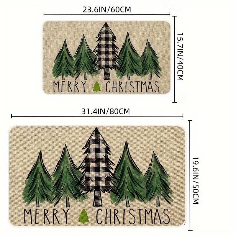 Merry Christmas Door Mat, Entryway Rugs Non-slip Durable Bath Mat For Home  Rv, Truck With Tree Snowman Present Snow Scene Carpet - Temu