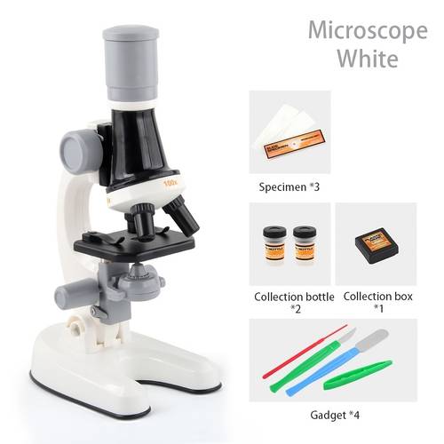 Science Microscope Kits For Kids, Beginner Microscope Kit With LED 100X 400X And 1200X Magnification, Kids Educational Toy, Preschool Science Toy, Birthday Gift