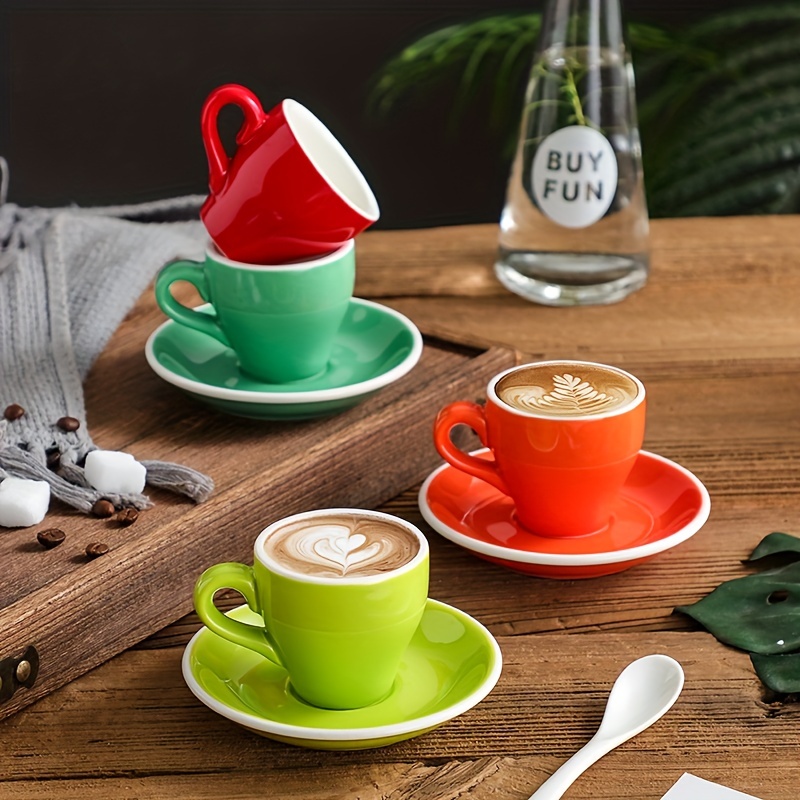 Porcelain Espresso Cup With Saucer Coffee Cup And Saucer - Temu