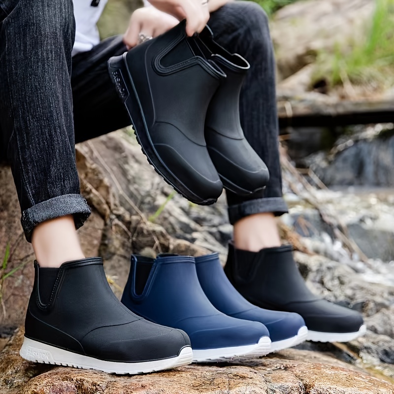 Mens Ankle Rain Boots Non Slip Wear Resistant Waterproof Rain Shoes For  Outdoor Working Fishing - Men's Shoes - Temu
