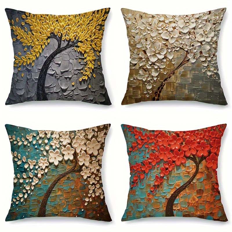 Oil Painting Throw Pillow Case Bedroom Living Room Temu Canada