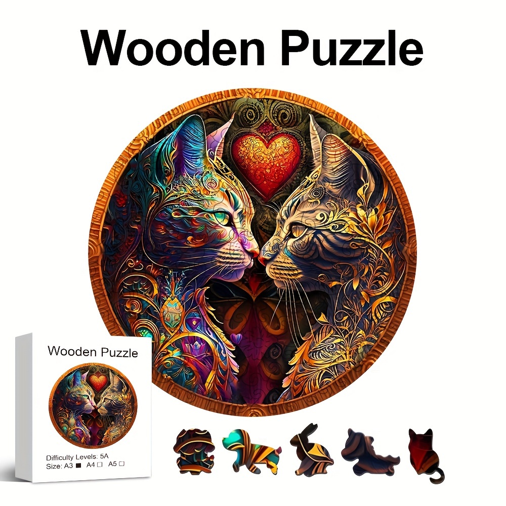 Puzzle in legno per adulti e bambini, pezzi unici di puzzle in