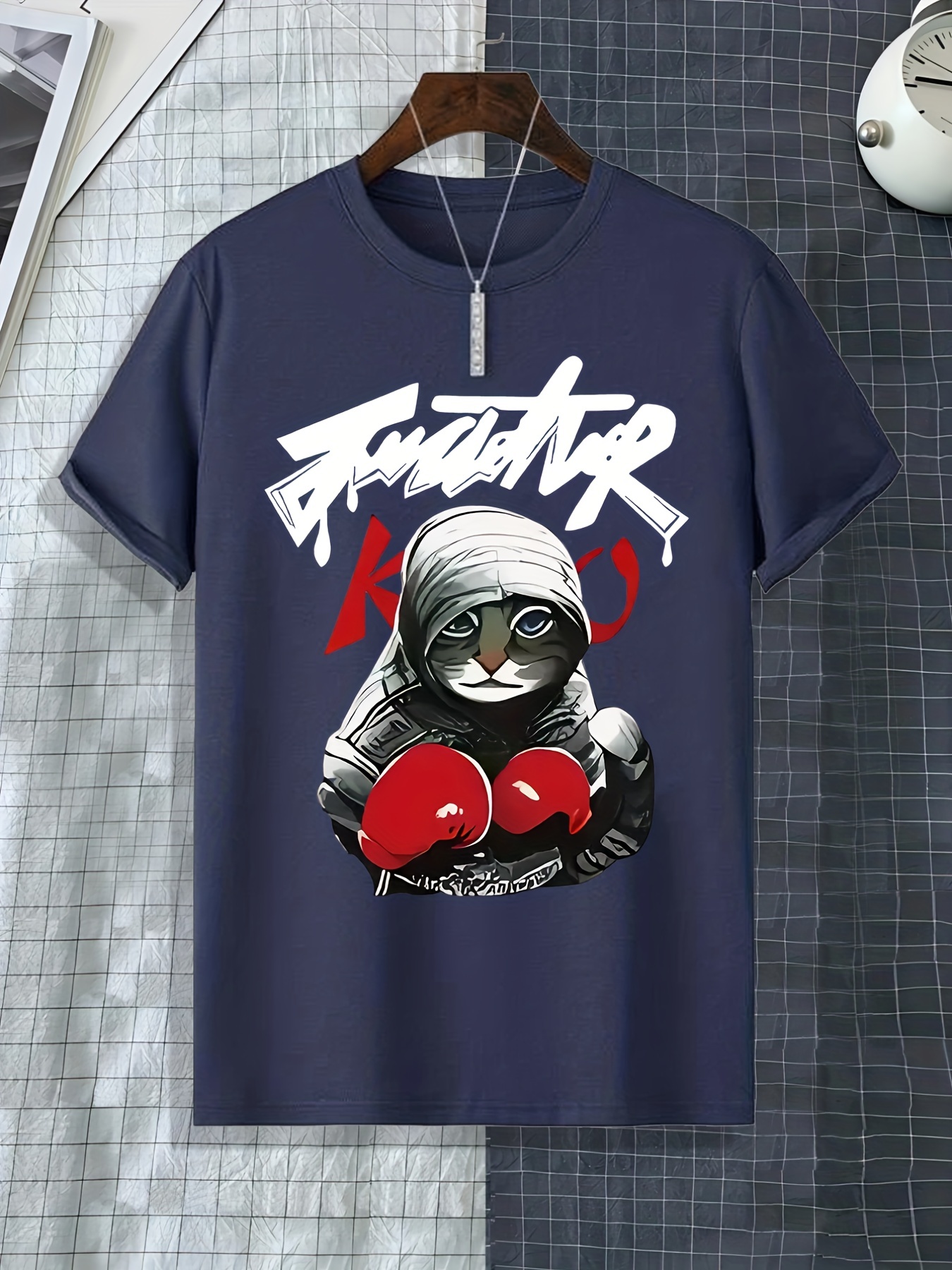 Camisetas Manga Corta Estampado Boxeo Hombre Camisetas - Temu Chile