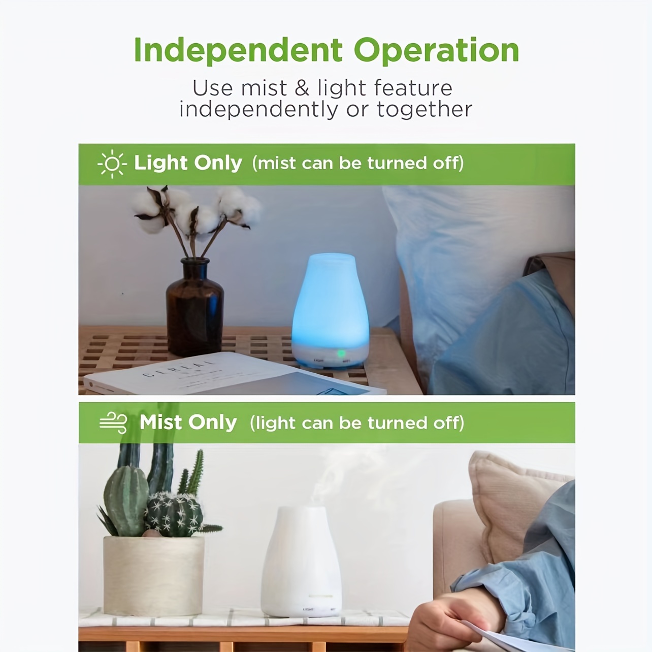 InnoGear Essential Oil Diffuser, Upgraded Diffusers for Essential Oils  Aromatherapy Diffuser Cool Mist Humidifier with 7 Colors LED Lights 2 Mist  Mode