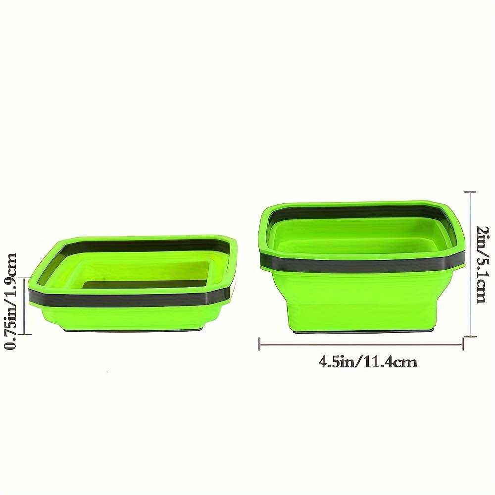 Magnetic Tray, Collapsible Magnetic Parts Tray for Small Parts ，Screw and  Tools, Silicone Tray, Foldable Magnetic Tool Tray Set