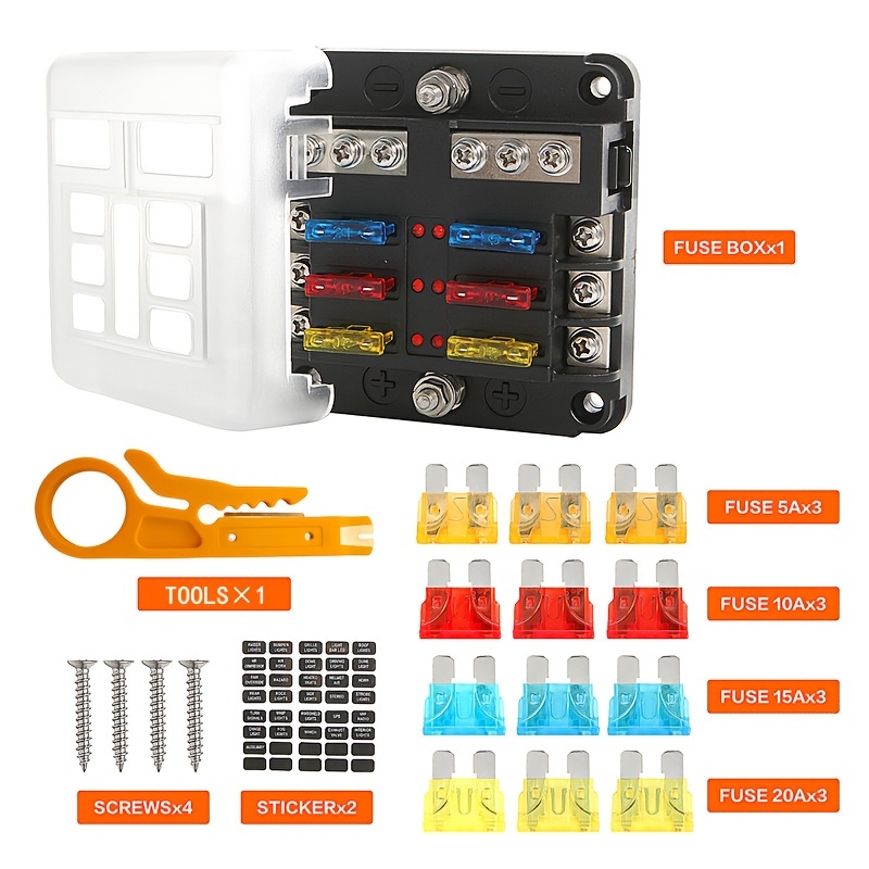 Marine Fuse Panel With Led Warning Indicator Damp Proof Cover 6
