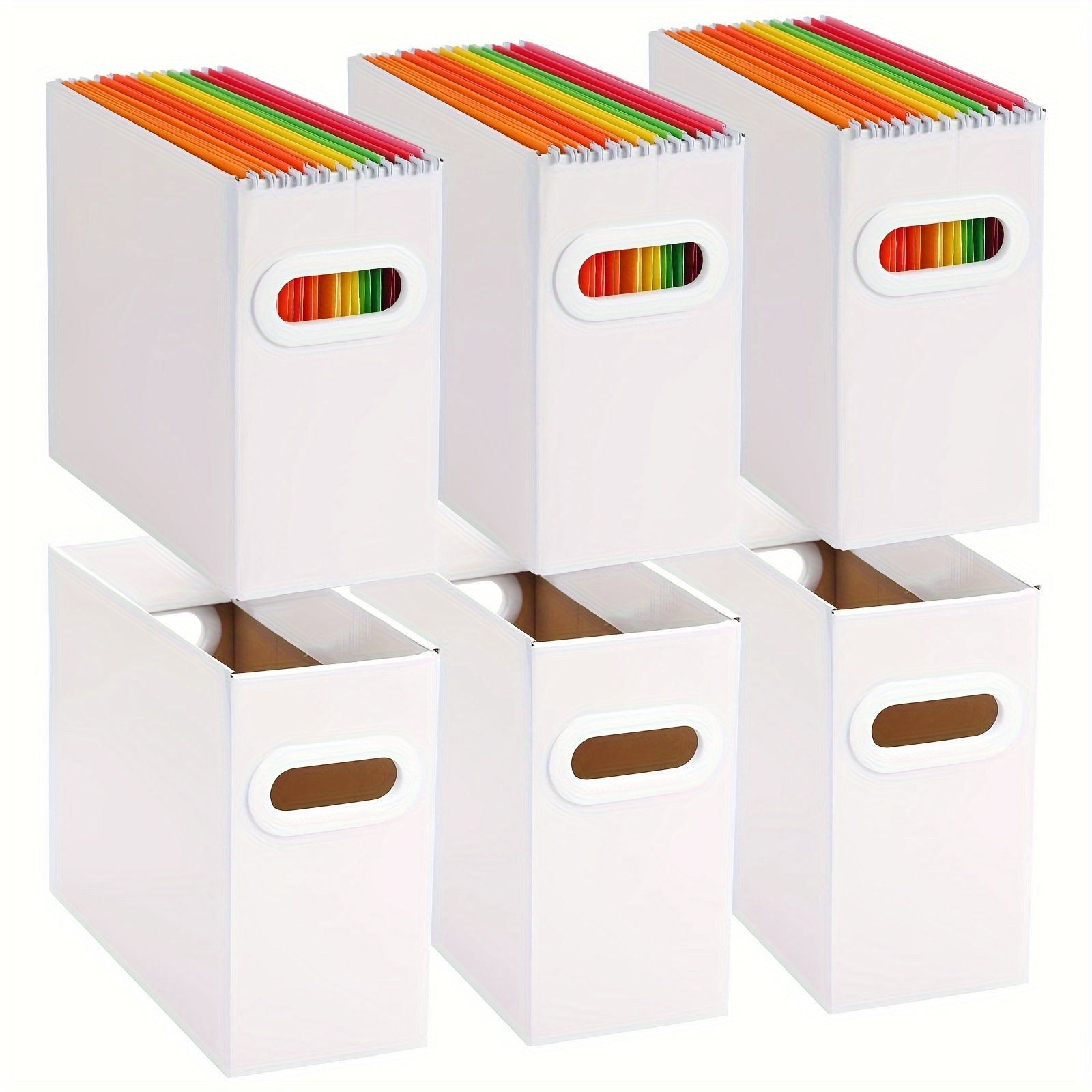 File Organizer Cardboard File Box for Letter Size Hanging File Folder  Storage 2P