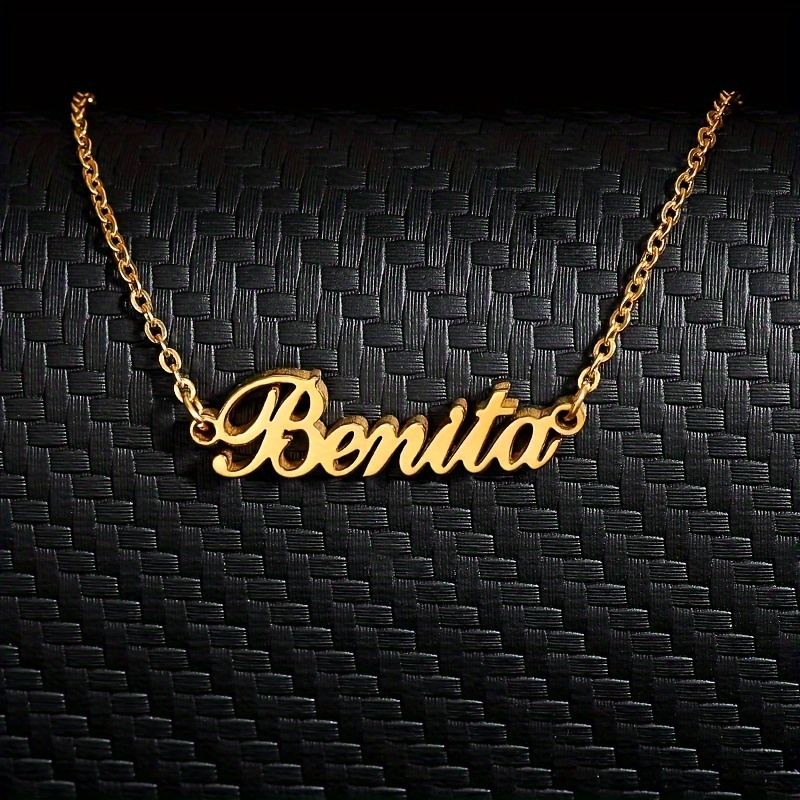

1pc Personalized English Name Necklace Gifts For Men/women, Simple Style, Diy Custom Letter Pendant, Elegant Birthday Jewelry Gifts For Women (customized Only English Language)