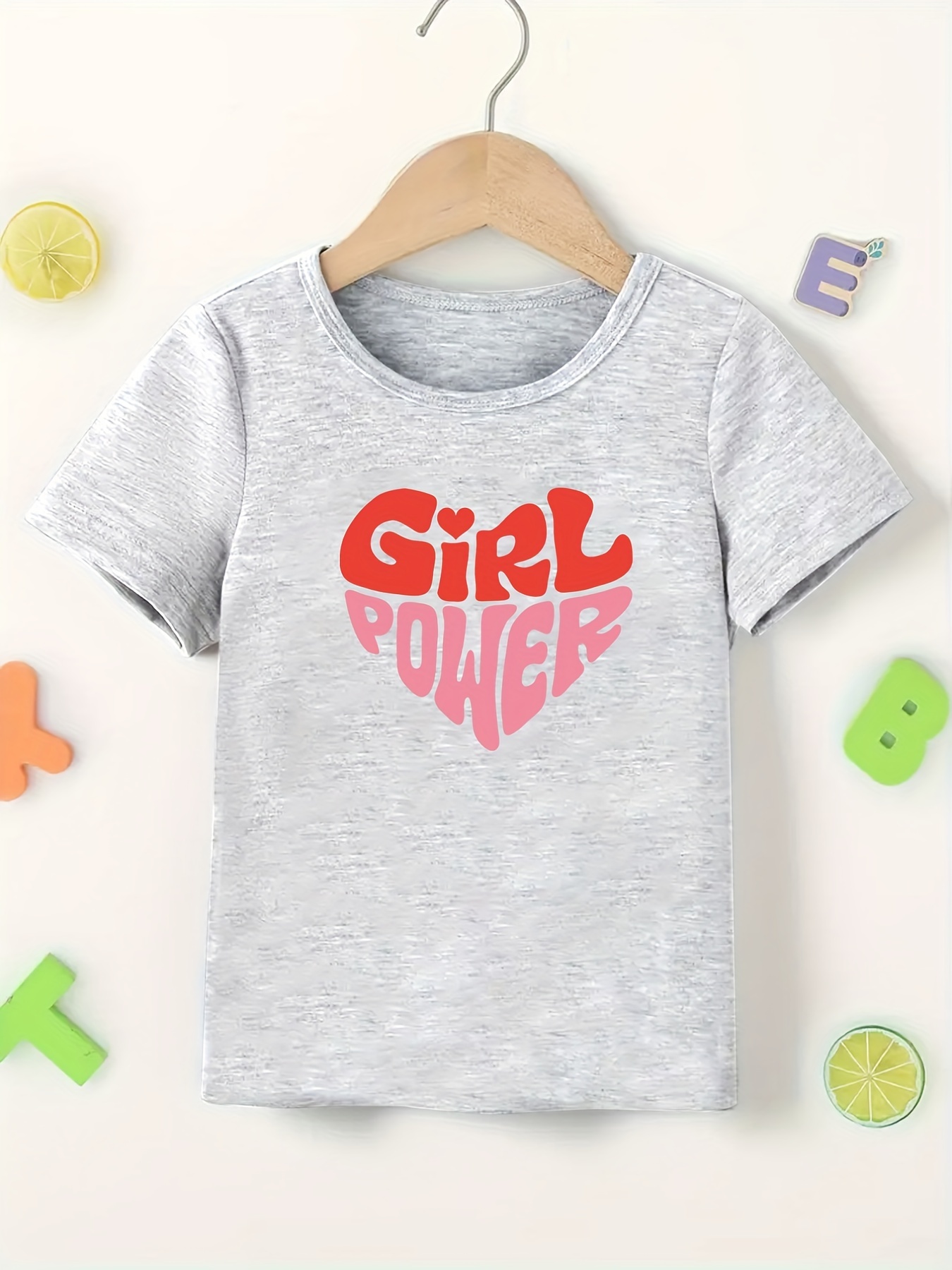 Girls Short Sleeve Girl Power Graphic Tee